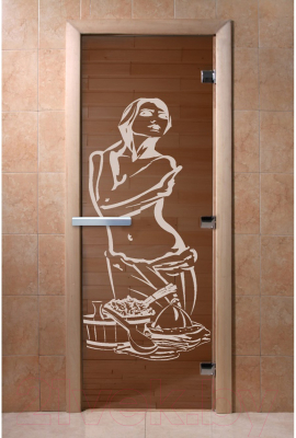 Стеклянная дверь для бани/сауны Doorwood Искушение 70x190 / DW00095 (бронза)