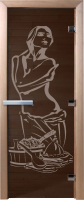 Стеклянная дверь для бани/сауны Doorwood Искушение 70x190 / DW03527 (графит) - 