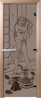 Стеклянная дверь для бани/сауны Doorwood Дженифер 70x190 / DW02927 (графит матовый) - 