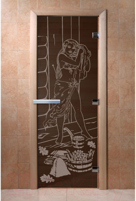 Стеклянная дверь для бани/сауны Doorwood Дженифер 70x190 / DW03437 (графит)