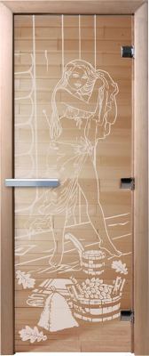 Стеклянная дверь для бани/сауны Doorwood Дженифер 70x190 / DW00977 (прозрачный)