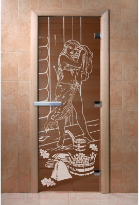 Стеклянная дверь для бани/сауны Doorwood Дженифер 70x190 / DW00087 (бронза)