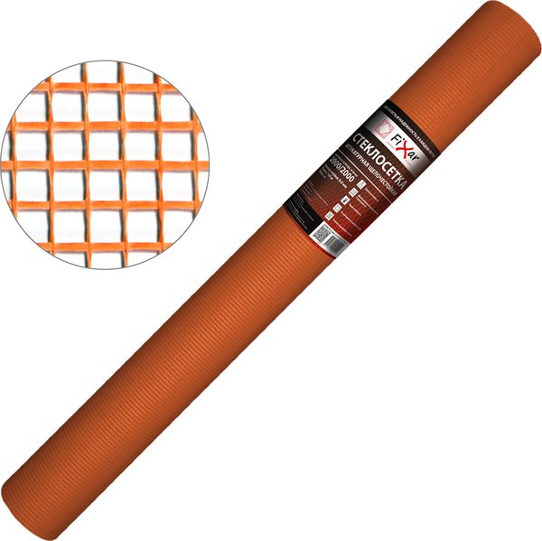 Стеклосетка Fixar Штукатурная CCШ-160 5x5мм / FIX-0005/5 (1x5м, оранжевый)