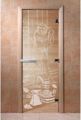 Стеклянная дверь для бани/сауны Doorwood Дженифер 80x200 / DW00978 (прозрачный)