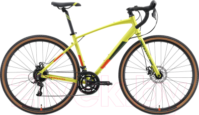 Велосипед STARK Gravel 700.3 D 2024 (18, лимонный матовый/оранжевый/зеленый)