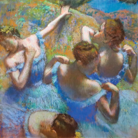 Картина на стекле Stamprint Голубые танцовщицы Э. Дэга PT016 (30x30) - 