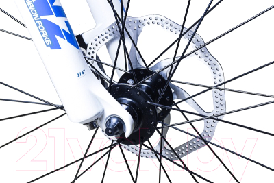 Велосипед STARK Router 27.3 HD 2024 (16, белый металлик/синий)