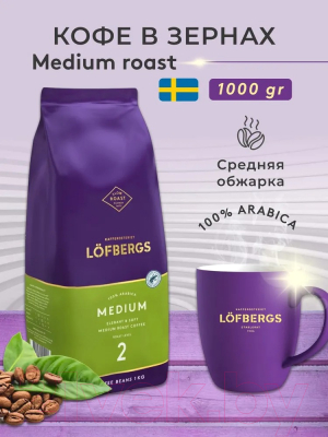 Кофе в зернах Lofbergs Medium Roast (1кг)