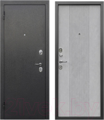 Входная дверь Гарда Nova Серебристый/бетон снежный (96x205, левая)