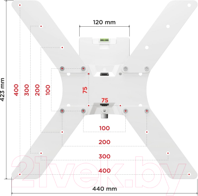 Кронштейн для телевизора Holder LCD-5520-B (белый)