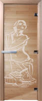 Стеклянная дверь для бани/сауны Doorwood Искушение 70x190 / DW01047 (прозрачный) - 