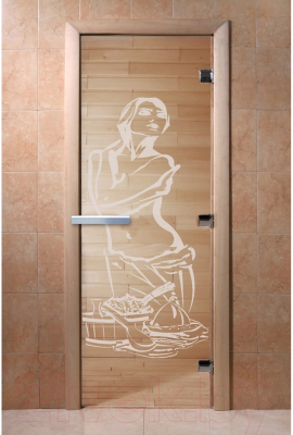 Стеклянная дверь для бани/сауны Doorwood Искушение 70x190 / DW01047 (прозрачный)