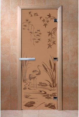 Стеклянная дверь для бани/сауны Doorwood Камышовый рай 80x200 / DW02183 (бронза матовый)