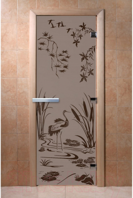 Стеклянная дверь для бани/сауны Doorwood Камышовый рай 70x190 / DW02925 (графит матовый)