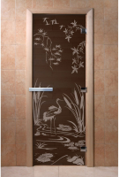 Стеклянная дверь для бани/сауны Doorwood Камышовый рай 70x190 / DW03391 (графит) - 