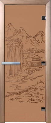 Стеклянная дверь для бани/сауны Doorwood Китай 70x190 / DW01257 (бронза матовый)