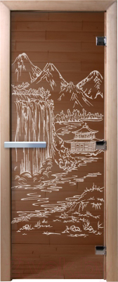 Стеклянная дверь для бани/сауны Doorwood Китай 80x200 / DW01535 (бронза)