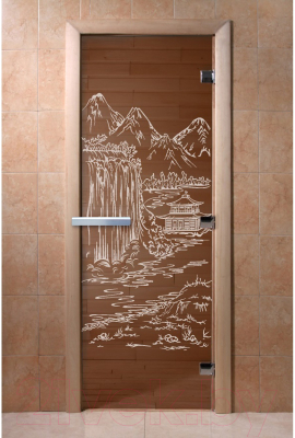 Стеклянная дверь для бани/сауны Doorwood Китай 80x200 / DW01535 (бронза)