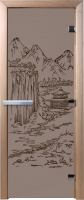 Стеклянная дверь для бани/сауны Doorwood Китай 70x190 / DW02830 (графит матовый) - 