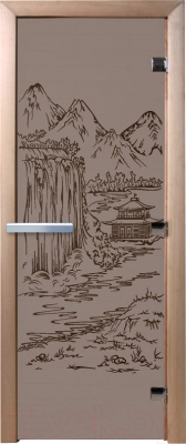 Стеклянная дверь для бани/сауны Doorwood Китай 70x190 / DW02830 (графит матовый)