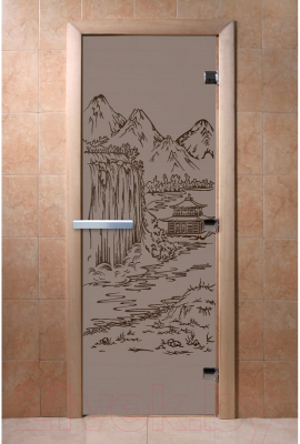 Стеклянная дверь для бани/сауны Doorwood Китай 70x190 / DW02830 (графит матовый)