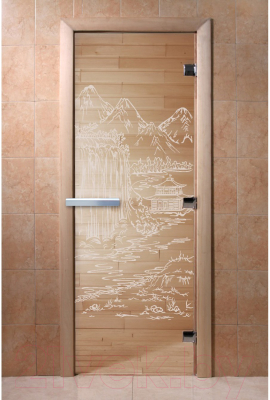 Стеклянная дверь для бани/сауны Doorwood Китай 70x190 / DW01323 (прозрачный)