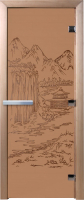 Стеклянная дверь для бани/сауны Doorwood Китай 80x200 / DW01831 (бронза матовый) - 