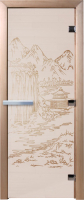 Стеклянная дверь для бани/сауны Doorwood Китай 70x190 / DW01259 (сатин) - 