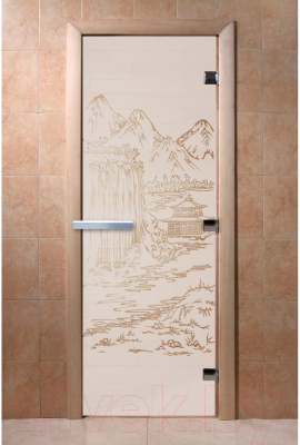 Стеклянная дверь для бани/сауны Doorwood Китай 70x190 / DW01259 (сатин)