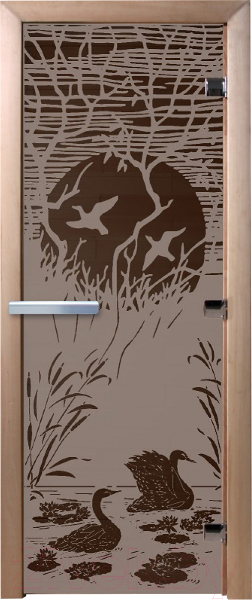 Стеклянная дверь для бани/сауны Doorwood Лебединое озеро 70x190 / DW02842