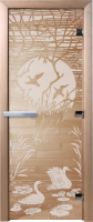 Стеклянная дверь для бани/сауны Doorwood Лебединое озеро 70x190 / DW00947 (прозрачный) - 