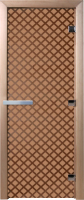 Стеклянная дверь для бани/сауны Doorwood Мираж 70x190 / DW00105 (бронза матовый) - 