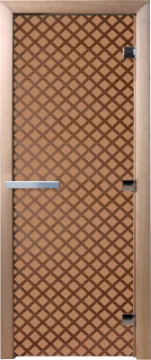 Стеклянная дверь для бани/сауны Doorwood Мираж 70x190 / DW00105 (бронза матовый)