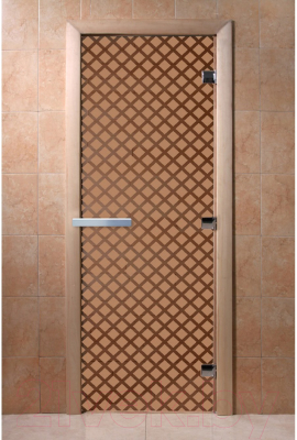 Стеклянная дверь для бани/сауны Doorwood Мираж 70x190 / DW00105 (бронза матовый)