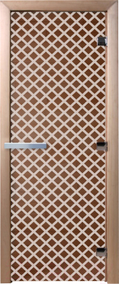 Стеклянная дверь для бани/сауны Doorwood Мираж 70x190 / DW00103 (бронза)