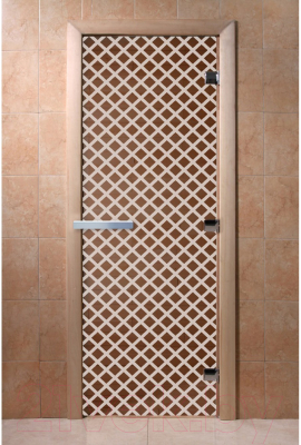 Стеклянная дверь для бани/сауны Doorwood Мираж 70x190 / DW00103 (бронза)