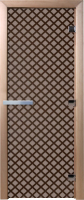 Стеклянная дверь для бани/сауны Doorwood Мираж 70x190 / DW02825 (графит матовый) - 