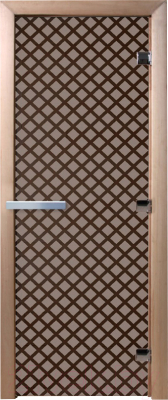 Стеклянная дверь для бани/сауны Doorwood Мираж 70x190 / DW02825 (графит матовый)