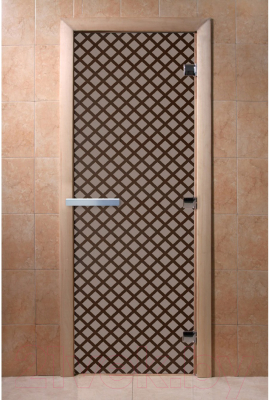 Стеклянная дверь для бани/сауны Doorwood Мираж 70x190 / DW02825 (графит матовый)