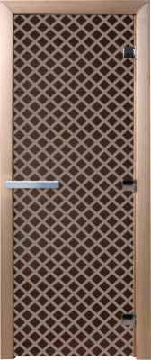Стеклянная дверь для бани/сауны Doorwood Мираж 70x190 / DW02760 (графит)