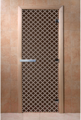 Стеклянная дверь для бани/сауны Doorwood Мираж 70x190 / DW02760 (графит)