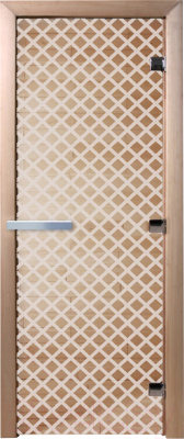 Стеклянная дверь для бани/сауны Doorwood Мираж 80x200 / DW00981 (прозрачный)