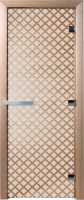 Стеклянная дверь для бани/сауны Doorwood Мираж 70x190 / DW00107 (сатин) - 