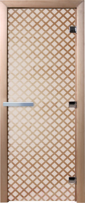 Стеклянная дверь для бани/сауны Doorwood Мираж 70x190 / DW00107 (сатин)