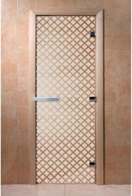 Стеклянная дверь для бани/сауны Doorwood Мираж 70x190 / DW00107 (сатин)