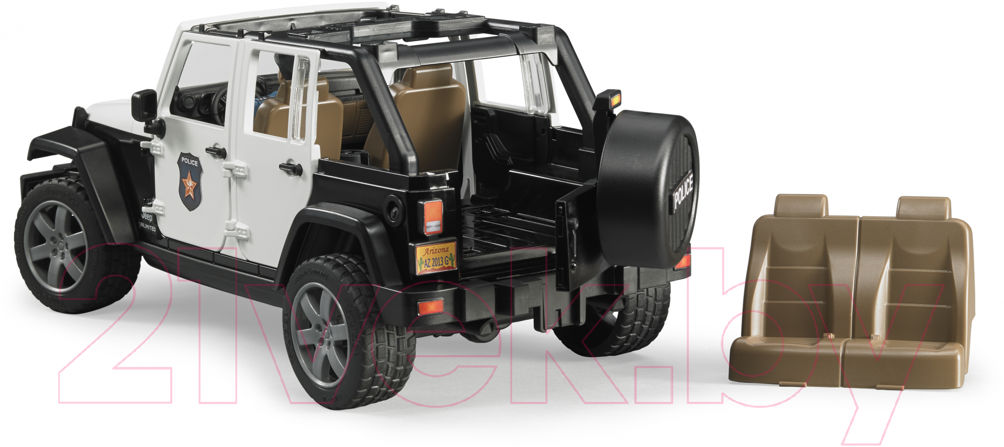 Автомобиль игрушечный Bruder Jeep Wrangler Unlimited Rubicon Полиция с фигуркой / 02-526