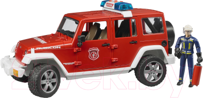 Автомобиль игрушечный Bruder Jeep Wrangler Unlimited Rubicon Пожарная с фигуркой / 02-528