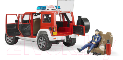 Автомобиль игрушечный Bruder Jeep Wrangler Unlimited Rubicon Пожарная с фигуркой / 02-528