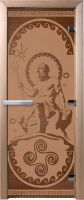Стеклянная дверь для бани/сауны Doorwood Посейдон 70x190 / DW01264 (бронза матовый) - 