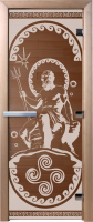 Стеклянная дверь для бани/сауны Doorwood Посейдон 70x190 / DW01265 (бронза) - 